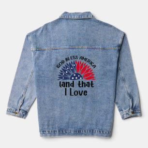 Veste En Jean Fleur patriotique