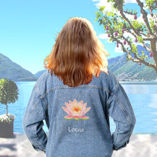Veste En Jean Fleur personnalisée et texte modifiable