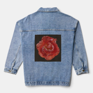 Veste En Jean fleur rouge