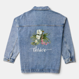 Veste En Jean Fleur tropicale rose de la plage prospère