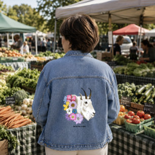 Veste En Jean Fleurs de chèvre de la montagne blanche