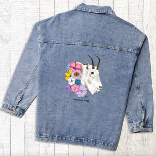 Veste En Jean Fleurs de chèvre de la montagne blanche