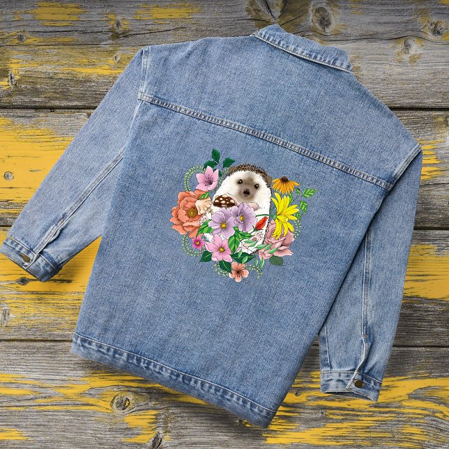 Veste En Jean Fleurs de hérisson mignonnes (Créateur téléchargé)