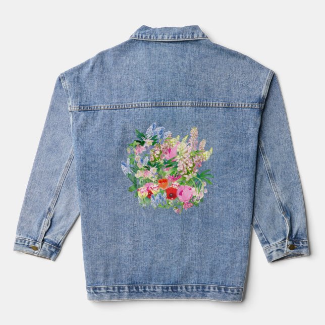 Veste En Jean Fleurs de jardin (Verso)