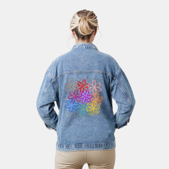 Veste En Jean Fleurs de mai (Modèle)