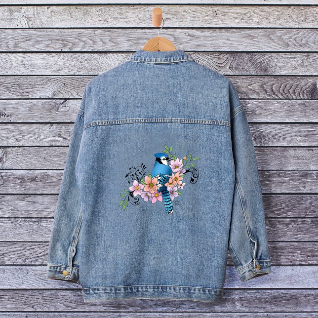 Veste En Jean Fleurs de printemps bleu Jay (Créateur téléchargé)