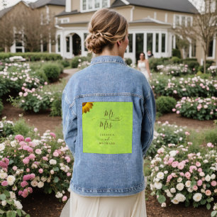 Veste En Jean Fleurs jaunes sur Mariage vert Abstrait