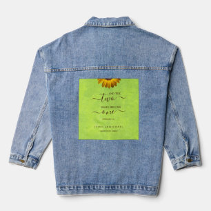 Veste En Jean Fleurs jaunes sur Mariage vert Abstrait