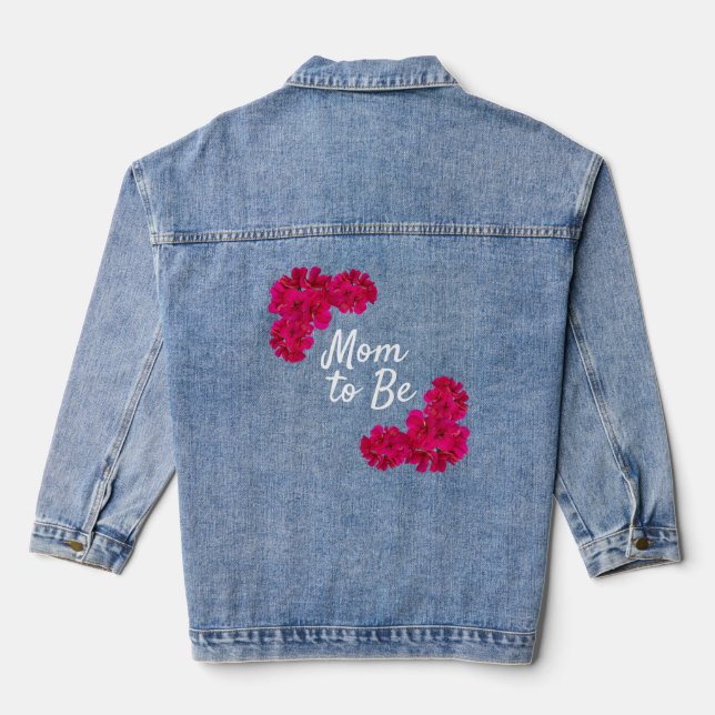 Veste En Jean Fleurs roses Maman à être (Verso)