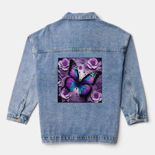 Veste En Jean Floral de papillon pourpre