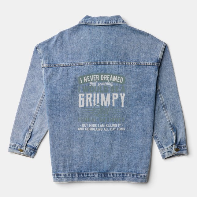 Veste En Jean Floral Designer Grumpy Et Vieux (Verso)