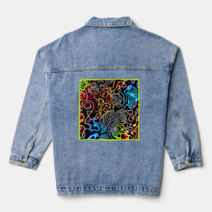 Veste En Jean Forme Motif de néon élégant et coloré