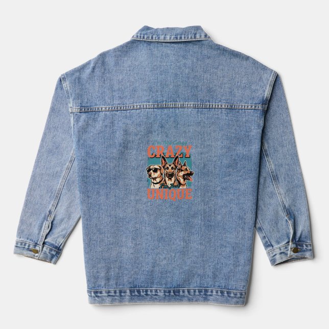 Veste En Jean Fou amoureux de chien unique (Verso)