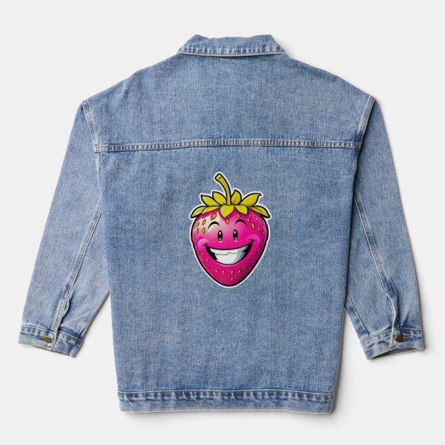 Veste En Jean Fraise rose (Verso)