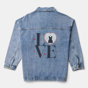 Veste En Jean French Bulldog Valentines Day Heart Funny frenchie