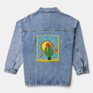 Veste En Jean Frida Kahlo Cactus Graphic
