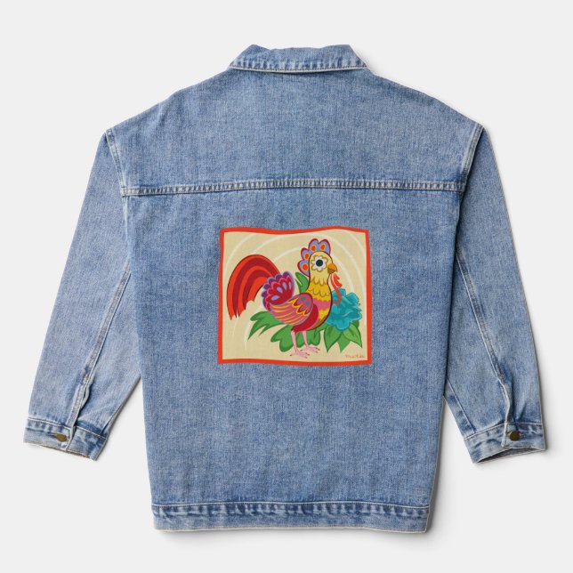 Veste En Jean Frida Kahlo Chicken Graphic (Verso)