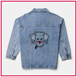 Veste En Jean Fun Best Dog Maman Monogramme personnalisé