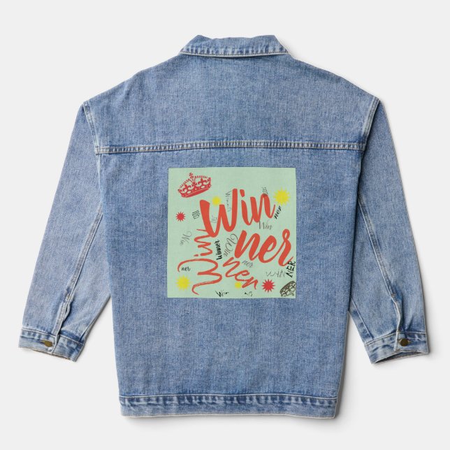 Veste En Jean Funky Winner Word Crown Star  (Verso)