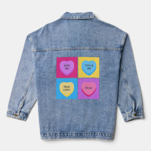 Veste En Jean Funny Coeurs de bonbons Anti Valentines Day