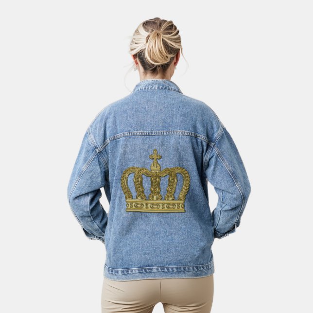 Veste En Jean Funny Couronne d'or - luxe royal 1 (Modèle)