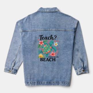 Veste En Jean Funny Teacher Beach Tortue d'été