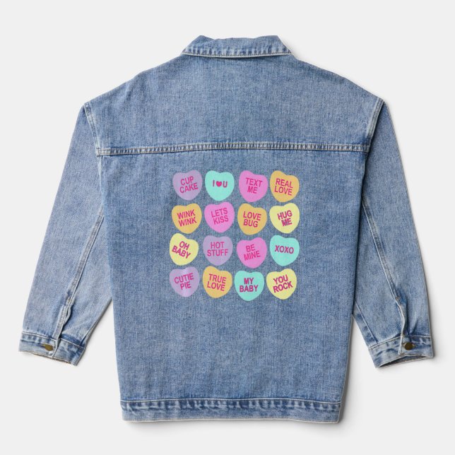 Veste En Jean Funny Valentine S Day Candy Love Galentines (Verso)