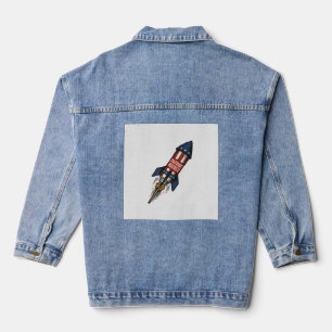 Veste En Jean Fusée Patriot 4 juillet Conception de feux d'artif