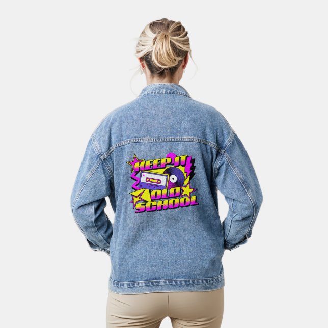 Veste En Jean Gardez l'ancienne école (Modèle)