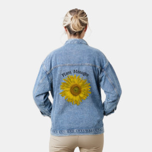 Veste En Jean Gestionnaire de Plantes de tournesol jaune