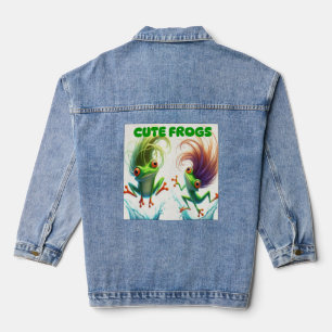 Veste En Jean gilet à sueur drôle grenouille