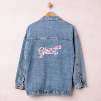 Veste En Jean Glamma blanc/rose Denim Jacket