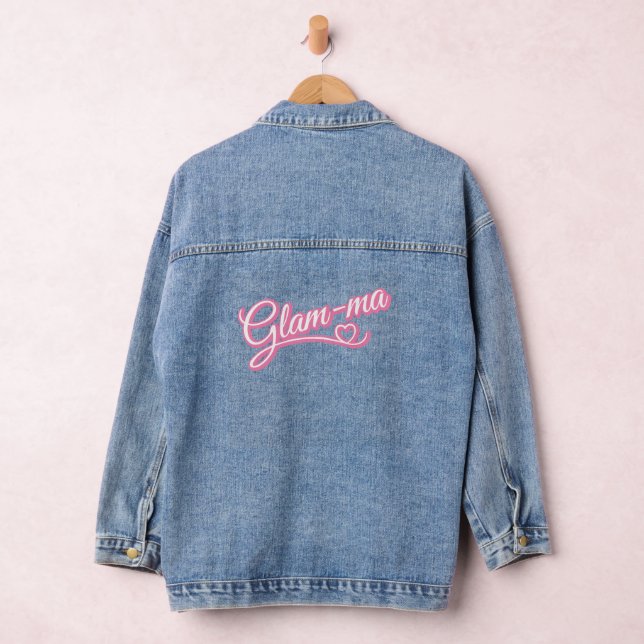 Veste En Jean Glamma rose/blanc Denim Jacket (Hangar)
