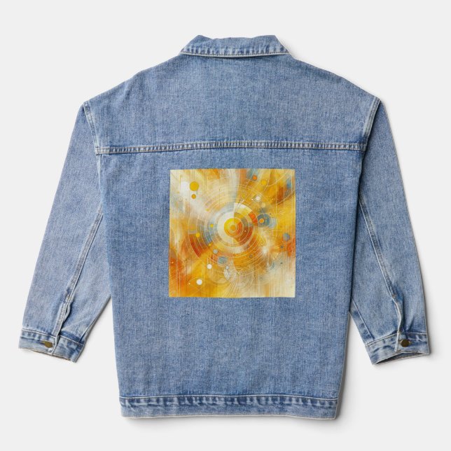 Veste En Jean Golden Glow - Abstrait d'inspiration Sun (Verso)