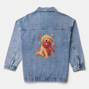 Veste En Jean Golden Retriever Automne Dog Feuilles d'automne