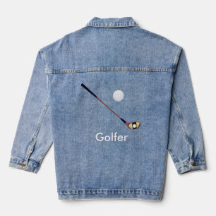 Veste En Jean Golf Ball et Golf Club Personnalisé