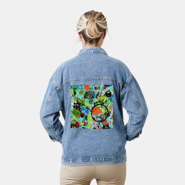 Veste En Jean Graffiti de combat alimentaire Abstrait (Modèle)