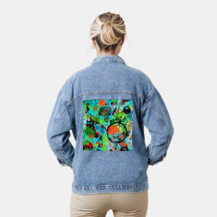 Veste En Jean Graffiti de combat de nourriture abstrait