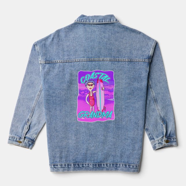 Veste En Jean Grand-mère Côtière Totalement Trending Cartoon Amu (Verso)