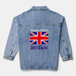 Veste En Jean Grande-Bretagne Drapeau blanc Personnalisation