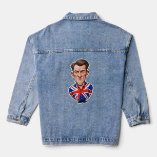 Veste En Jean Grande-Bretagne Homme Caricature Avec Drapeau Unio