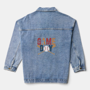 Veste En Jean Graphique de baseball de Jour