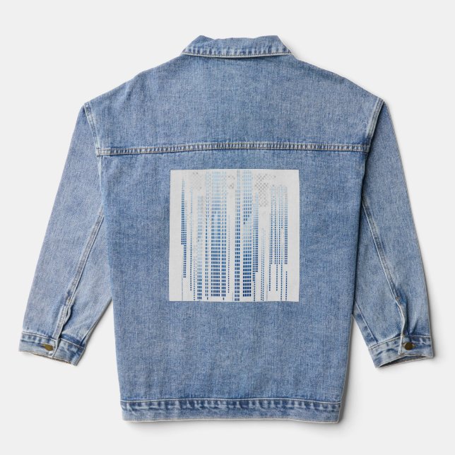 Veste en jean graphique moderne - Bleu abstrait de (Verso)