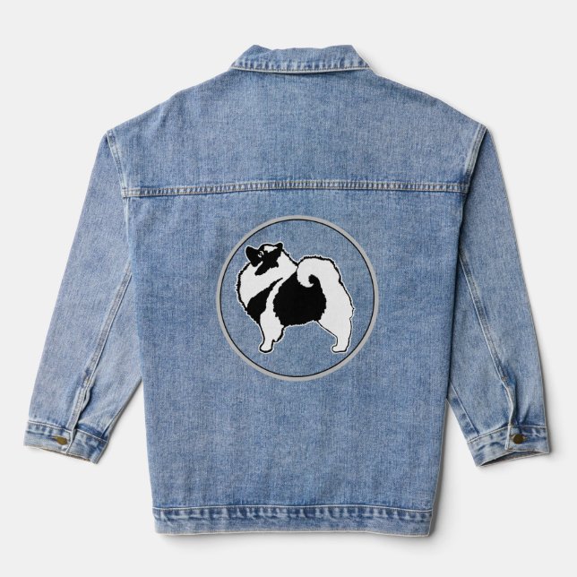 Veste En Jean Graphiques Keeshond - Art de chien original mignon (Verso)