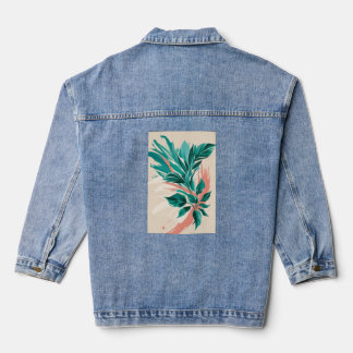 Veste En Jean Gras, imprimés floraux surdimensionnés