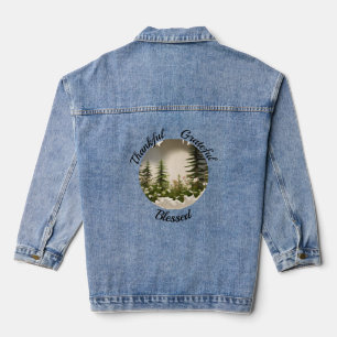 Veste En Jean "Grat, Reconnaissant, Bénis"