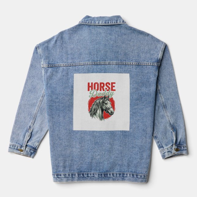 Veste En Jean Gravure vintage de papa cheval (Verso)
