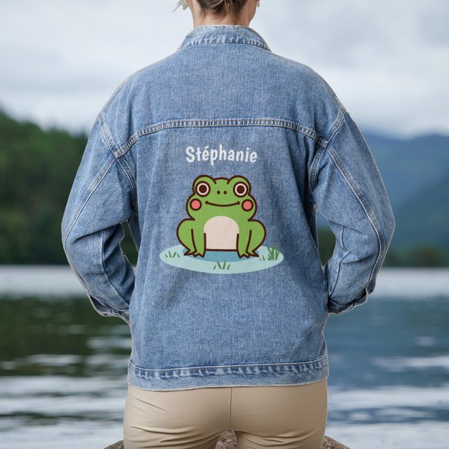 Veste En Jean Grenouille mûre (Cute Frog Denim Jacket)