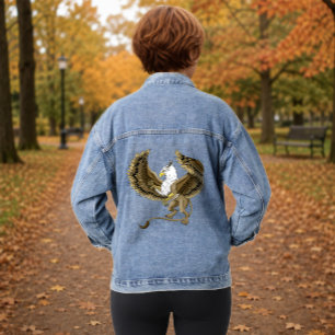 Veste En Jean Griffon Mythique Fantastique Brun Majestueux