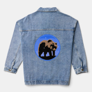 Veste En Jean Grizzly Bear en hiver - Art original de la faune